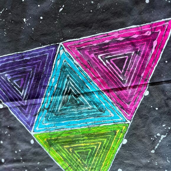 Handmade Batik Wall Art Geometric Triangle Window Art - Picture 3 of 7